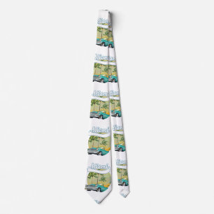 Miami Sunset logo Neck Tie