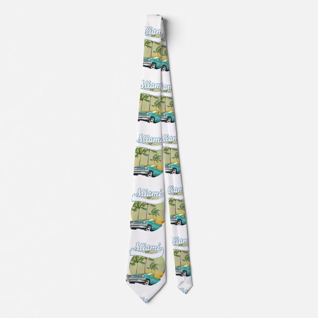 Miami Sunset logo Neck Tie (Front)