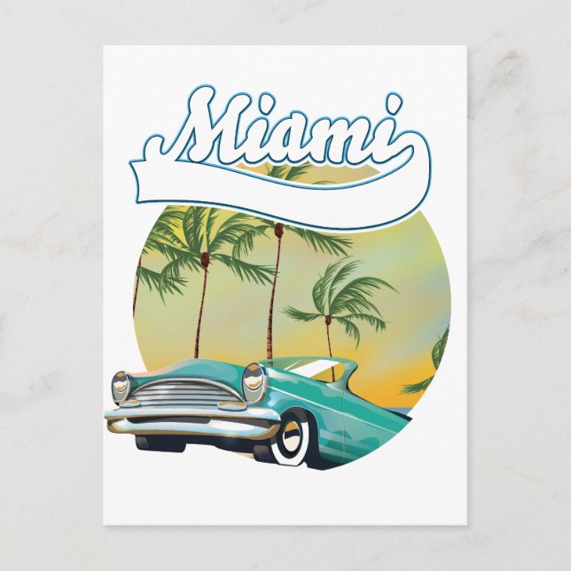Miami Sunset logo Postcard (Front)