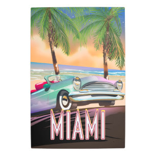 Miami sunset metal print