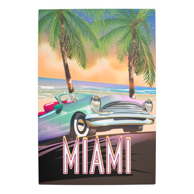 Miami sunset metal print (Front)