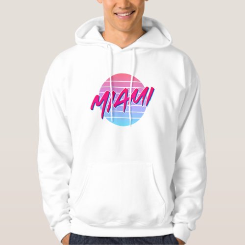 Miami Sunset Neon Colors Style Vintage Hoodie