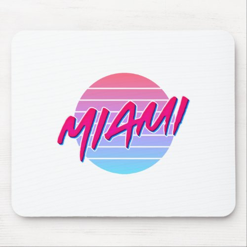 Miami Sunset Neon Colors Style Vintage Mouse Pad