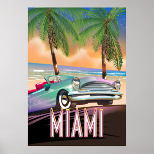 Miami sunset poster