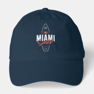 Miami Surf – Vintage Beach Sunset Surfboard Design Hat