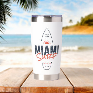 Miami Surf – Vintage Beach Sunset Surfboard Design Insulated Tumbler