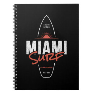Miami Surf – Vintage Beach Sunset Surfboard Design Notebook