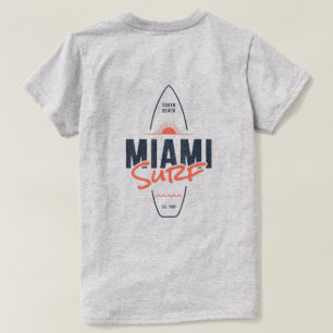 Miami Surf – Vintage Beach Sunset Surfboard Design T-Shirt