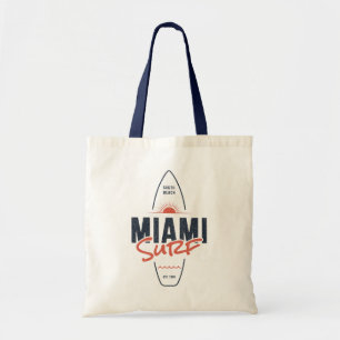 Miami Surf – Vintage Beach Sunset Surfboard Design Tote Bag