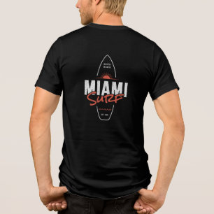 Miami Surf – Vintage Beach Sunset Surfboard Design Tri-Blend Shirt