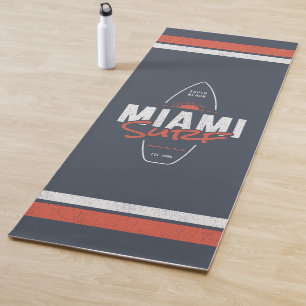 Miami Surf – Vintage Beach Sunset Surfboard Design Yoga Mat
