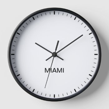 Miami Time Zone Newsroom Style Clock by inspirationzstore at Zazzle