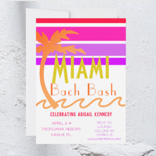 Miami Tropical Bachelorette Party Invitation