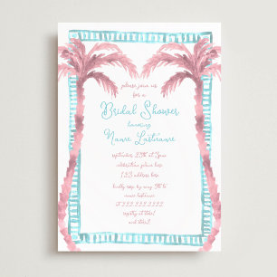 Miami Tropical Beach Hand Painted Bridal Shower Invitation