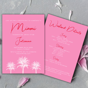Miami Tropical Palms Bachelorette Weekend Invitation