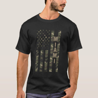 Miami United States Distressed Camo W Us Flag T-Shirt