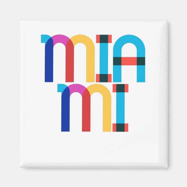 Miami United States Pop Art Letters Magnet (Front)