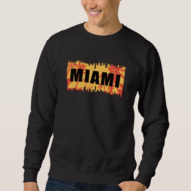Miami USA City Cityscape Skyline Trip Funny Gift Sweatshirt (Front)