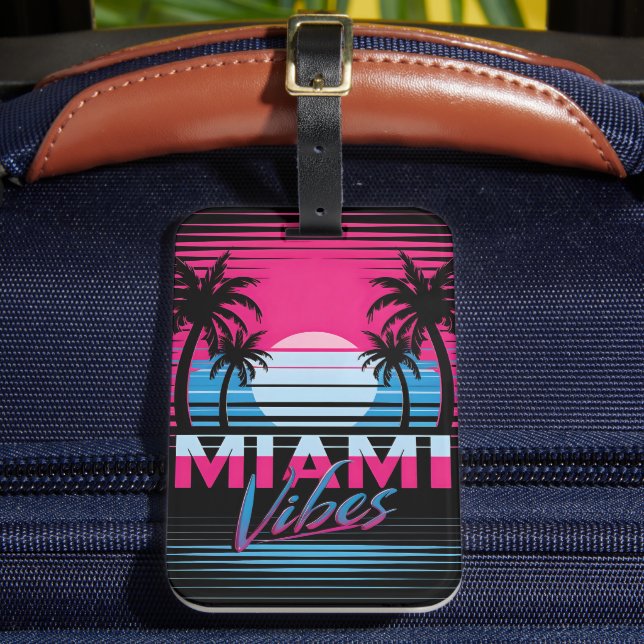 Miami Vibes Luggage Tag (Front Insitu 2)