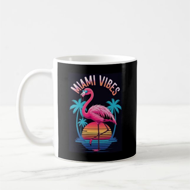 Miami Vibes Summer Flamingo Design-63454 Coffee Mug (Left)