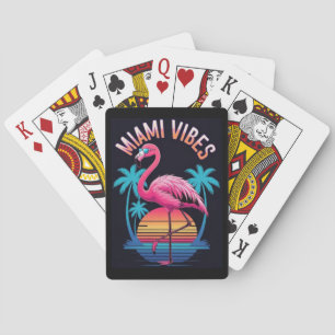 Miami Vibes Summer Flamingo Design-63454 Poker Cards