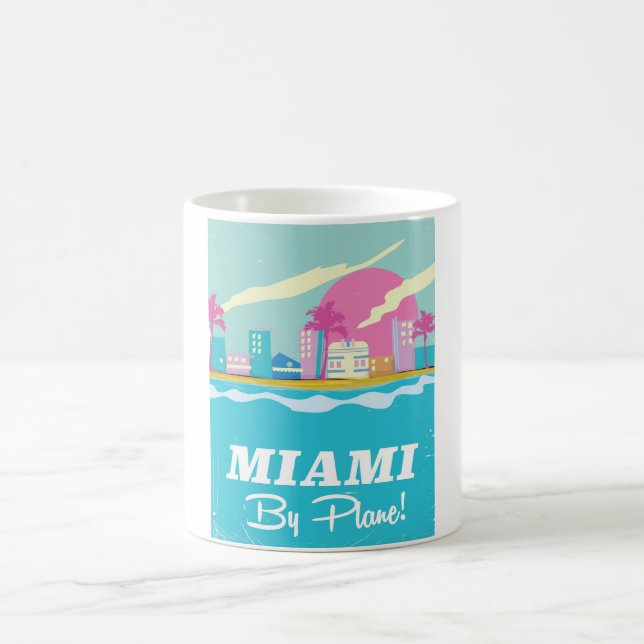 Miami vintage 1980s travel poster coffee mug (Center)