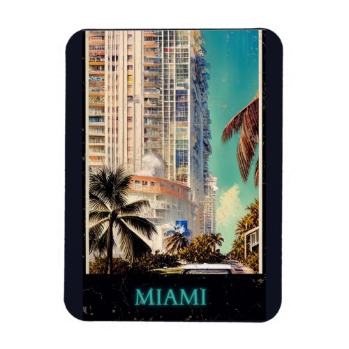 Miami vintage poster  magnet