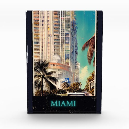 Miami vintage poster  photo block