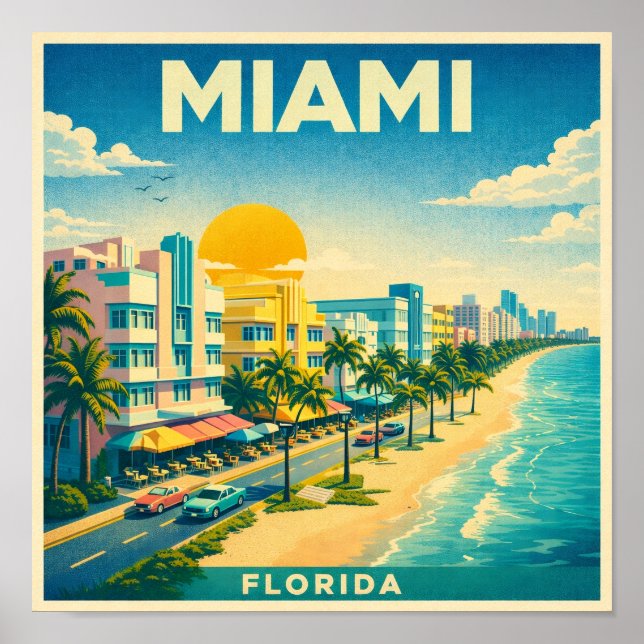MIami Vintage Travel Poster (Front)