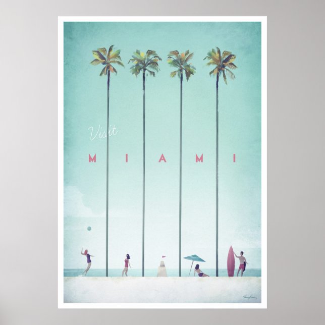 Miami Vintage Travel Poster (Front)