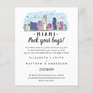 MIAMI Wedding Handdrawn Destination Modern