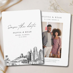 Miami Wedding Save the Date Downtown Wedding Invitation