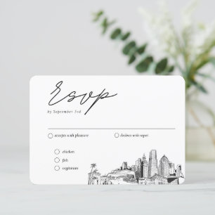 Miami Wedding Traditional RSVP Meal Options Enclosure Card