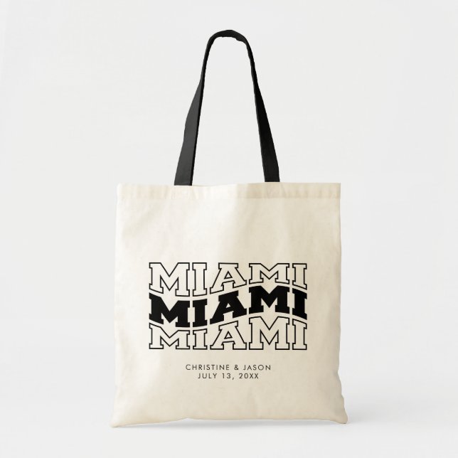 Miami Wedding Welcome Tote Florida Wedding Bag (Front)
