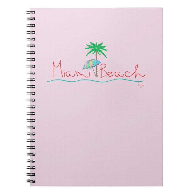 Miami with Palm and Umbrella Notebook (Front)