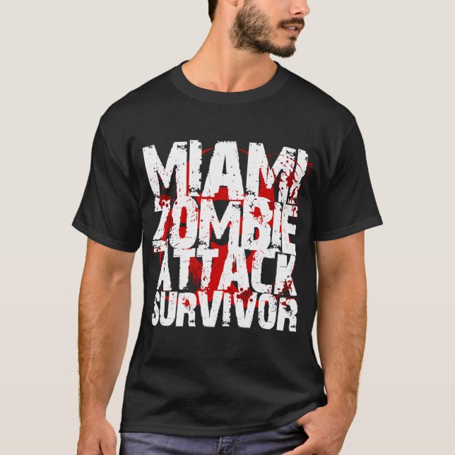 Miami Zombie Attack Survivor T-Shirt (Front)