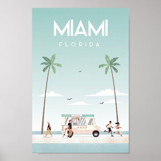 Miamia beach florida travel poster (Front)