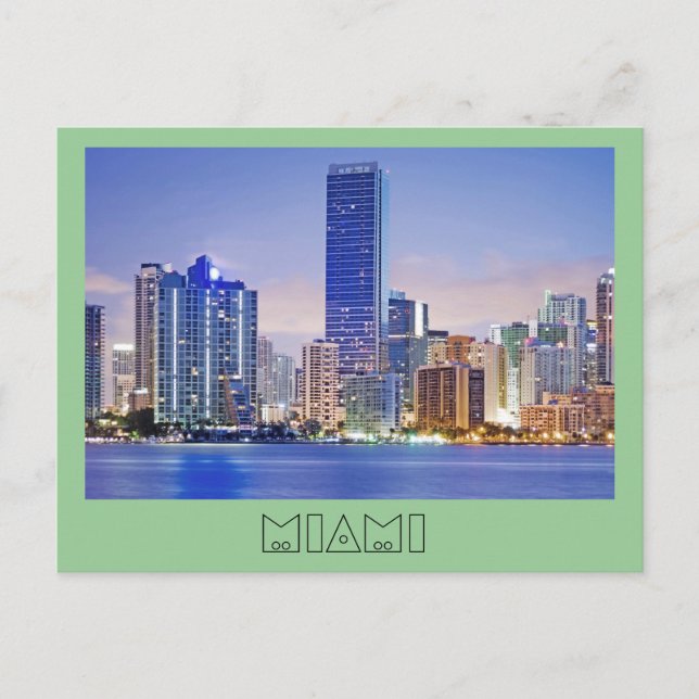 Miami's Brickell Avenue skyline Postcard (Front)