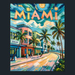 Miami's Ocean Drive Art in Van Gogh's Style Travel Poster<br><div class="desc">This pastel color Miami travel art in retro Van Gogh style captures the colorful charm of Miami Beach’s Ocean Drive with swirling impressionist brushwork, pastel Art Deco buildings, and tropical palm trees. Inspired by Starry Night, it’s a dreamy coastal painting perfect for Florida lovers and travelers. The design features bold...</div>