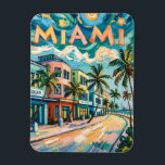 Miami's Ocean Drive Travel Art in Van Gogh's Style Magnet<br><div class="desc">This pastel color Miami travel art in retro Van Gogh style captures the colorful charm of Miami Beach’s Ocean Drive with swirling impressionist brushwork, pastel Art Deco buildings, and tropical palm trees. Inspired by Starry Night, it’s a dreamy coastal painting perfect for Florida lovers and travelers. The design features bold...</div>
