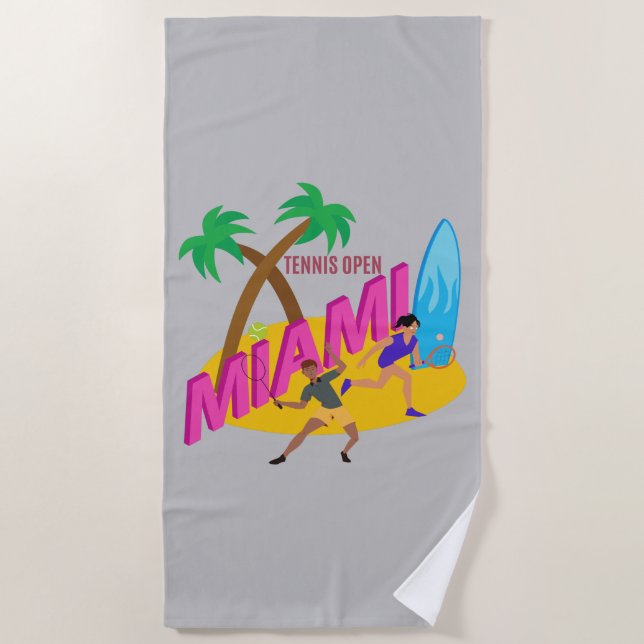 Miani Open For Tennis Champs  Beach Towel (Front)