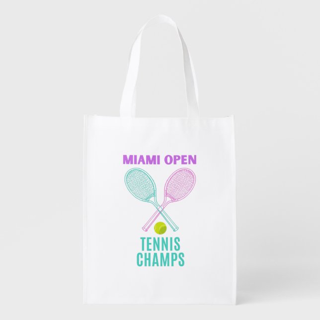 Miani Open Tennis Champs  Grocery Bag (Front)