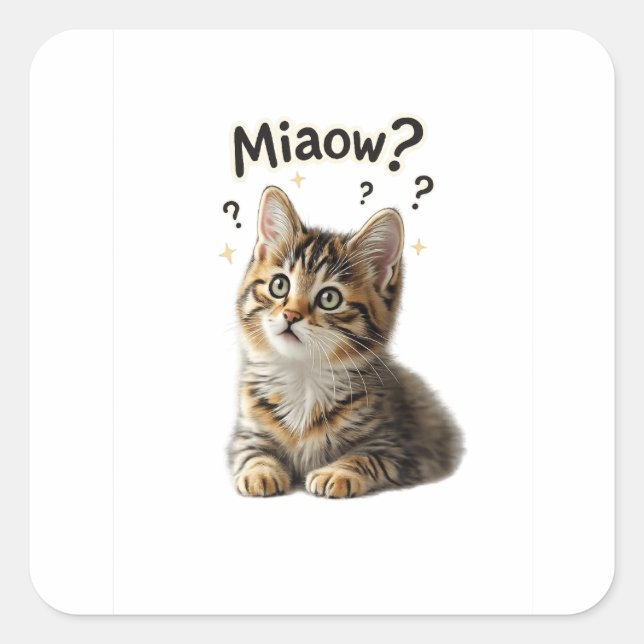 Miaow? | Funny Cat Sticker for Cat Lovers (Front)