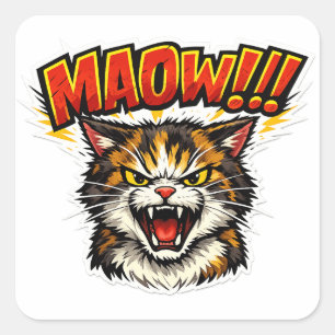 Miaow!! Funny Cat Sticker for Cat Lovers