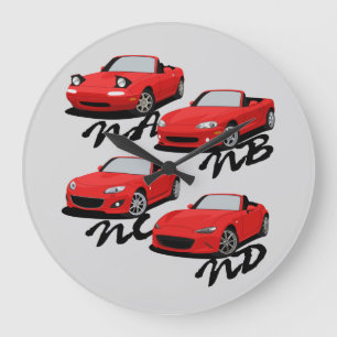 Miata Generations Large Clock