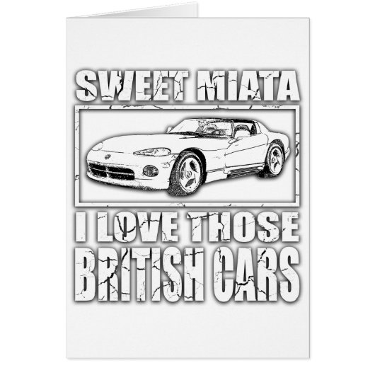 Miata Viper british car joke Cards (Front)