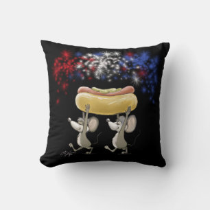 Mic And Mac's 4th Of July Night throw Pillow