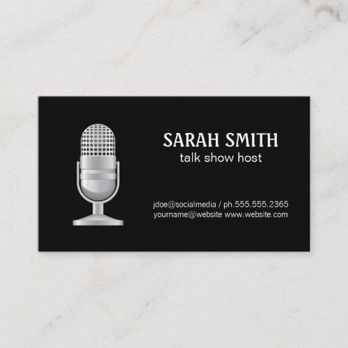 Mic  Blogger  Podcast Host Business Card