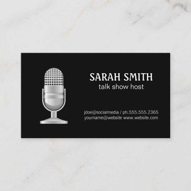 Mic | Blogger | Podcast Host Business Card (Front)