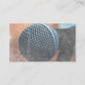 mic close up photo grunge overlay color music business card (Back)